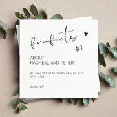 Black White Chic Modern Fun Facts Script Weddensch Servet