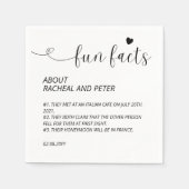 Black White Chic Modern Fun Facts Script Weddensch Servet (Voorkant)