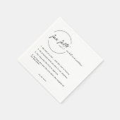 Black White Chic Modern Fun Facts Wedding Servet (Hoek)