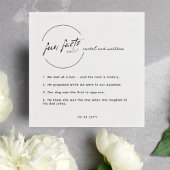 Black White Chic Modern Fun Facts Wedding Servet