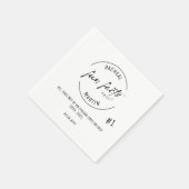 Black White Chic Modern Fun Facts Wedding Servet (Hoek)