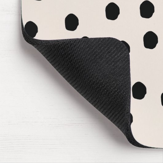 Black & White Chic-Stippen Mousepad Muismat (Hoek)
