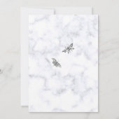 Black White Chinoiserie Floral, Marble Wedding Kaart (Achterkant)