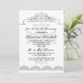 Black & White Christening Cross-uitnodigingen Kaart (Staand voorkant)