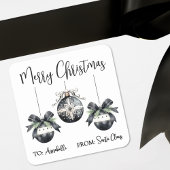 Black White Christmas Gift Tag Sticker