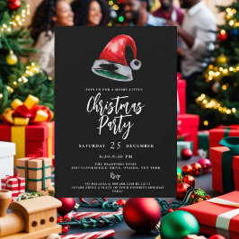 Black & White Christmas Party Invitation Kaart