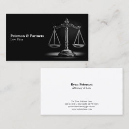 Black & White Chrome Schaal van Gerechtigheid op Z Visitekaartje