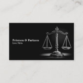 Black & White Chrome Schaal van Gerechtigheid op Z Visitekaartje (Voorkant)