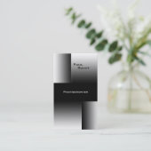 Black White Chrome Visitekaartje BW 7 Fotograaf (Staand voorkant)