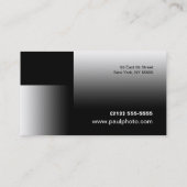 Black White Chrome Visitekaartje BW 7 Fotograaf (Achterkant)