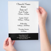 Black White Church Flyer, doe mee met onze dienste Flyer (Hand)