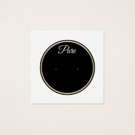 Black White Circle Study Earring Display Holder Vierkante Visitekaartjes