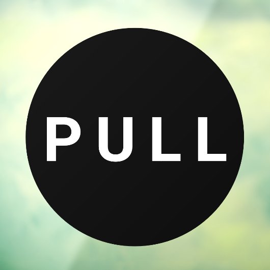 Black & White Circular Pull Deuren Business Raamsticker (Vel 3)