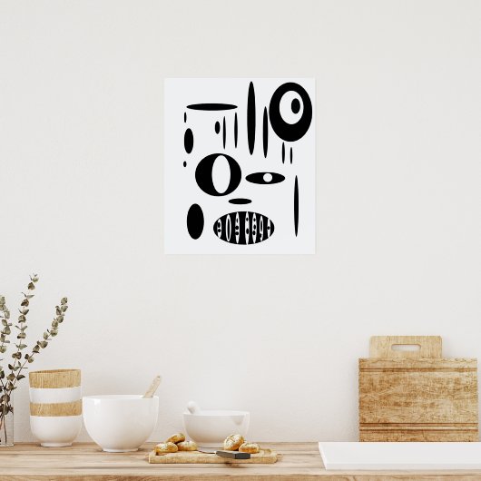 Black & white Cirkel Talk Poster (Keuken)