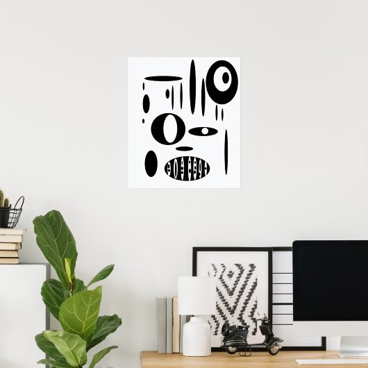 Black & white Cirkel Talk Poster (Thuiskantoor)