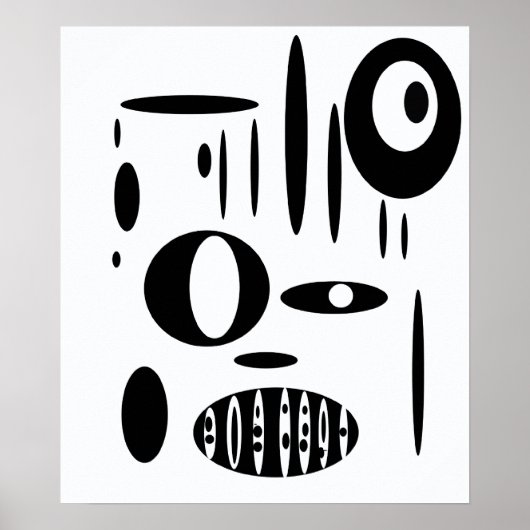 Black & white Cirkel Talk Poster (Voorkant)