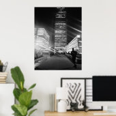 Black & White City Lights Poster (Thuiskantoor)