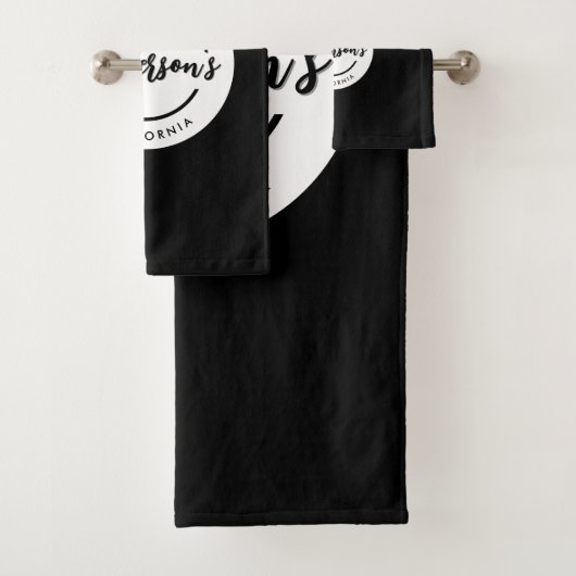 Black White City Plaats Locatie Naam Circle Bad Handdoek (Insitu)