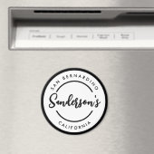 Black White City Plaats Locatie Naam Circle Magneet (Insitu (Vaatwasser))