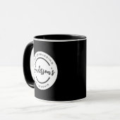 Black White City Plaats Locatie Naam Circle Mok (Voorkant links)