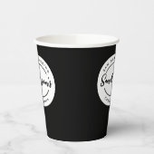 Black White City Plaats Locatie Naam Circle Papieren Bekers (Links)