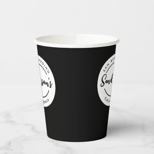 Black White City Plaats Locatie Naam Circle Papieren Bekers (Links)