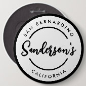 Black White City Plaats Locatie Naam Circle Ronde Button 6,0 Cm (Voorkant /achterkant)