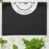 Black White City Plaats Locatie Naam Circle Theedoek (Gevouwen)