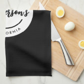 Black White City Plaats Locatie Naam Circle Theedoek (Quarter Fold)