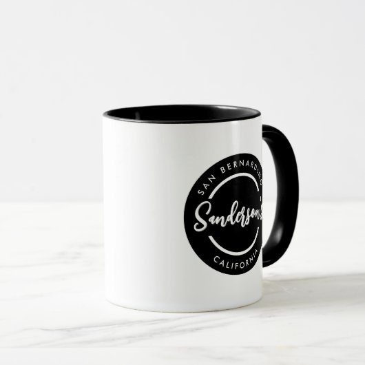 Black White City Town Place Location Name Circle  Mok (Voorkant rechts)