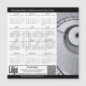 Black White Classic Appeal Magnetic 2026 Calendar (Voorkant)