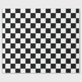 Black White Classic Checker Checkered Flag Cadeaupapier (Vlak)