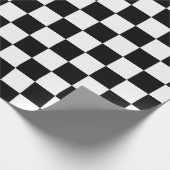 Black White Classic Checker Checkered Flag Cadeaupapier (Hoek)