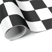 Black White Classic Checker Checkered Flag Cadeaupapier (Rol Hoek)