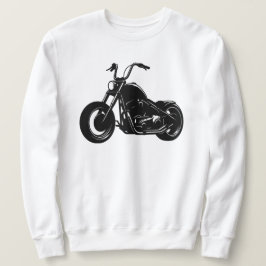 Black White Classic Cruiser Motorcycle Vector Art Trui