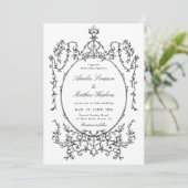 Black & White Classic Frame Wedding            Kaart (Staand voorkant)
