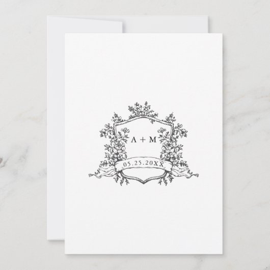 Black & White Classic Frame Wedding            Kaart (Achterkant)