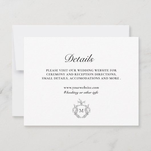 Black White Classic Luxe Wedding — Kaart (Voorkant)