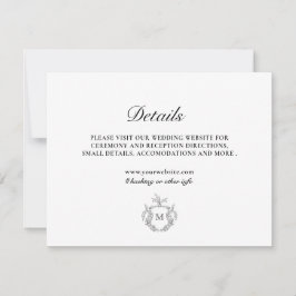 Black White Classic Luxe Wedding — Kaart