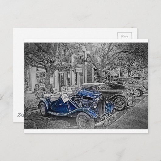 "Black White" "Classic MG" "Color Splash" Briefkaart (Voorkant / Achterkant)