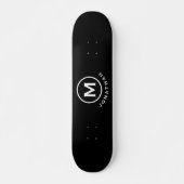 Black White Classic Monogram Persoonlijk Skateboard (Voorkant)