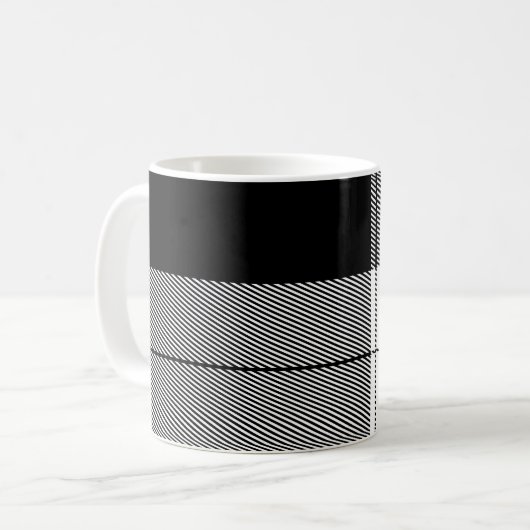 Black White Classic Pset Initialen Modern Preppy Koffiemok (Voorkant links)