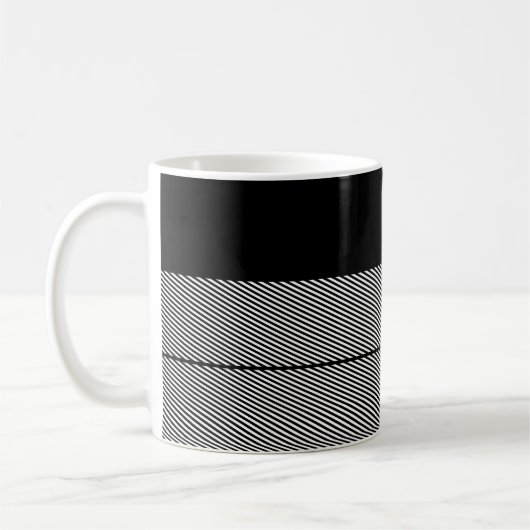 Black White Classic Pset Initialen Modern Preppy Koffiemok (Links)