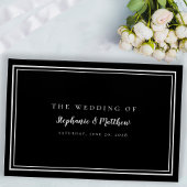 Black White Classic Simple Moderne Wedding Elegant Gastenboek