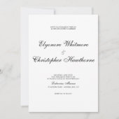 Black White Classic Timeless Calligraphy Wedding Kaart (Voorkant)