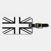 Black & White Classic Union Jack British (UK) vlag Bagagelabel (Voorkant horizontaal)