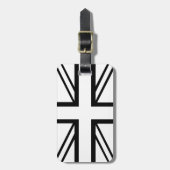 Black & White Classic Union Jack British (UK) vlag Bagagelabel (Voorkant verticaal)