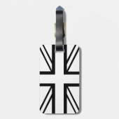 Black & White Classic Union Jack British (UK) vlag Bagagelabel (Achterkant verticaal)