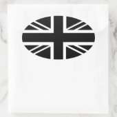BLack & White Classic Union Jack British (UK) vlag Ovale Sticker (Tas)