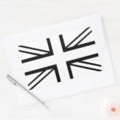 Black & White Classic Union Jack British (UK) vlag Rechthoekige Sticker (Envelop)